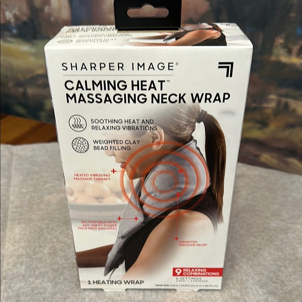 Sharper Image Calming Heat Massaging Neck Wrap